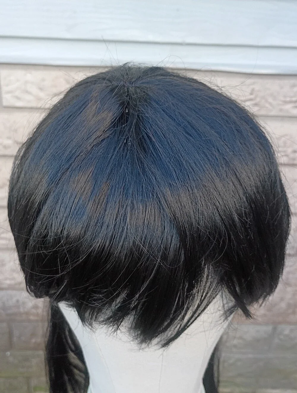 Black Long Mullet Straight Women's Wig with Bangs